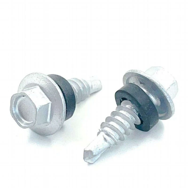 Hex Flange Head Self Drilling Screws With Rubber Soft Washer high quality
