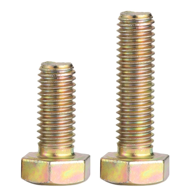 High Tensile Grade 10.9 Carbon Steel Yellow Zinc Hex Bolt Full Thread factory